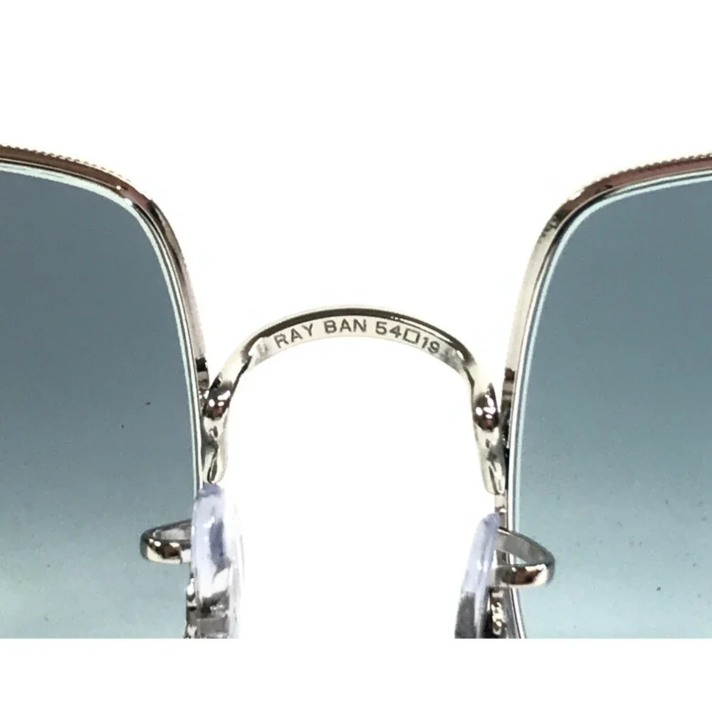 Ray-Ban Sunglasses RB1971 SQUARE 9149/AD Silver with Azure Blue Gradient Lenses